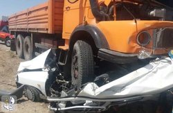 تصادف خونین خاور با پژو در تهران  راننده متخلف گریخت