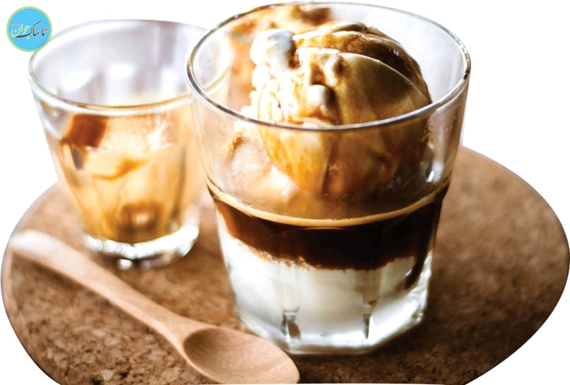 آفوگاتو طعم قهوه و خنکی بستنی