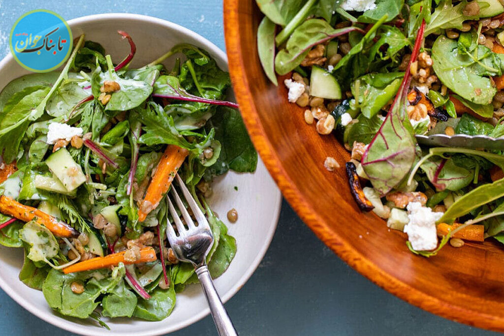 spinach and carrot salad - سالاد اسفناج و هویج - آشپزی