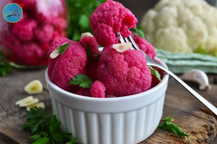 ترشی گل کلم قرمز و بنفش ساده