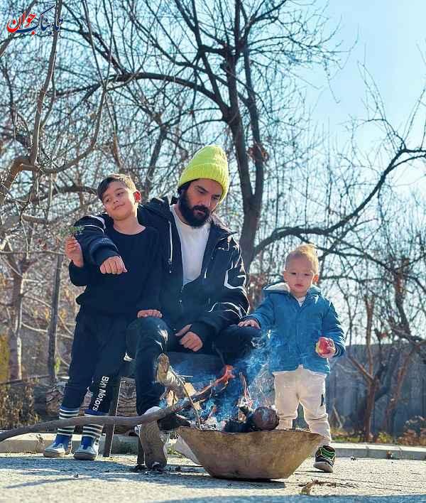 عکس سینا سهیلی همراه برادرزاده هایش