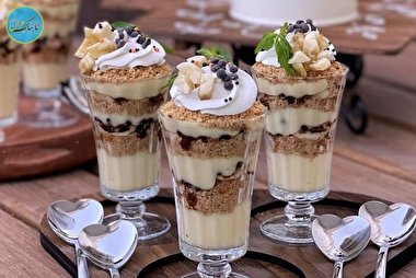 دسر ساده با شیر و بیسکویت پتی بور