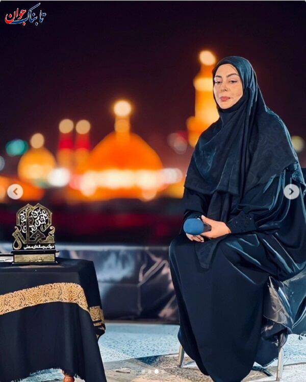 تصویر خانم بازیگر سریال گاندو در کربلای معلی