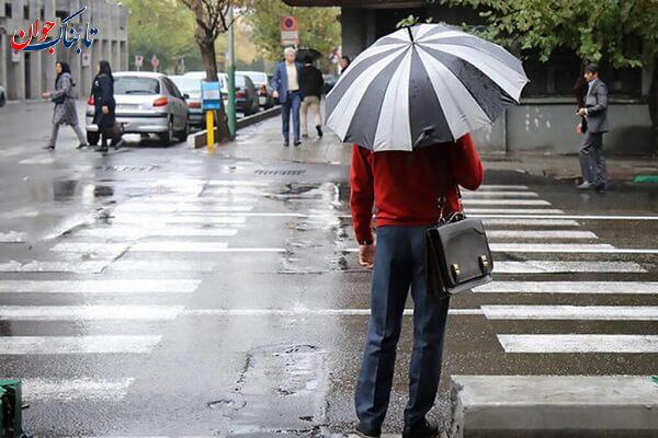 بارش پراکنده باران در تهران