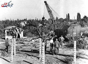 تخریب خانه های مرزی در برلین شرقی. اکتبر 1961
